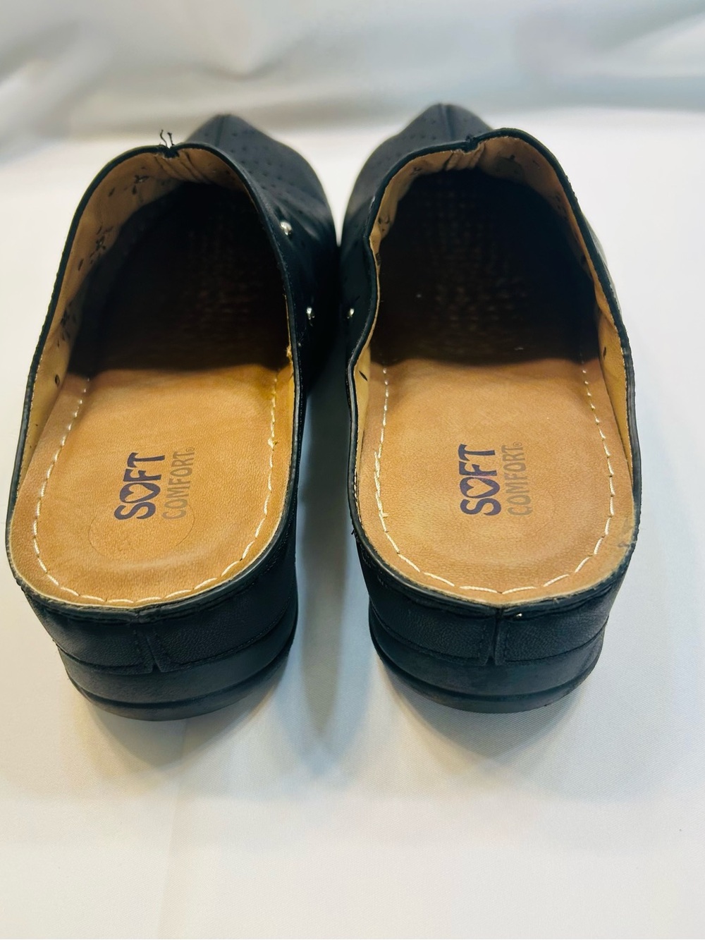 Soft Comfort Black Slip-On Mules with Perforated Upper. New Without Box - Picture 4 of 8